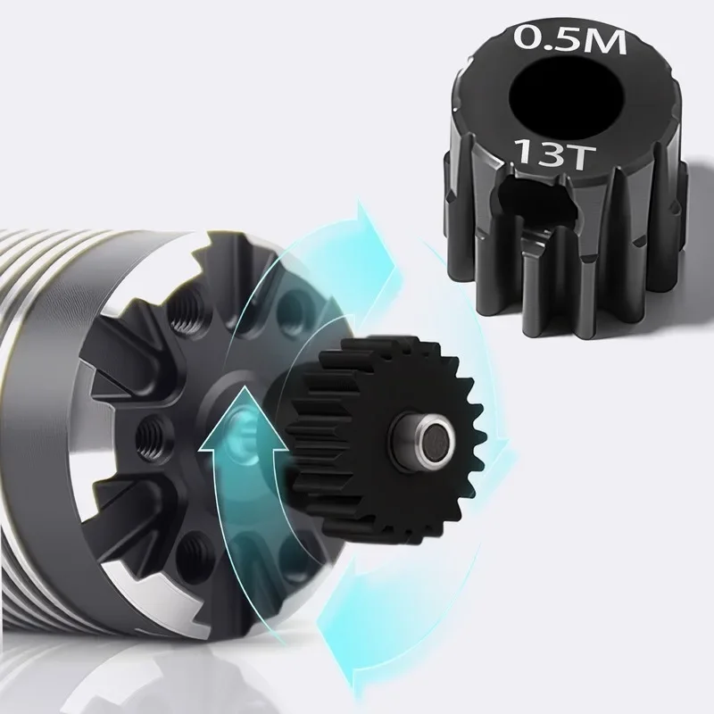 Hochwertiges 13T-27T Material Gehärtetes M0.5 Loch 3,175mm Schaft Metall-Ritzel Motorgetriebe für RC Buggy Truggy Monster Truck