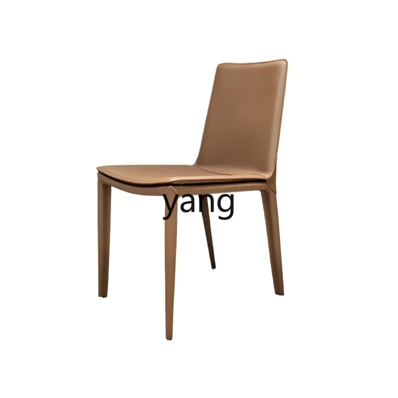 CX  Modern Simple Saddle Leather Dining Chair Premium Feeling Backrest Comfortable Chair Home
