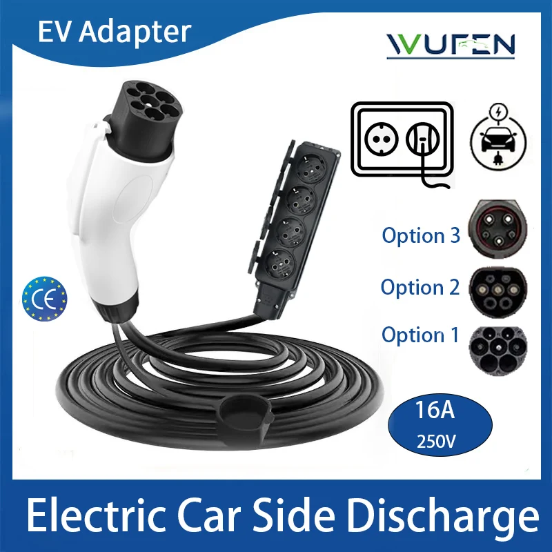 EU Socket Type1 Type2 GBT Plug Electricity Vehicles Suitable For GBT ioniq5 Mg4 Korean 220v Outdoor Picnic Need Car Supports V2L