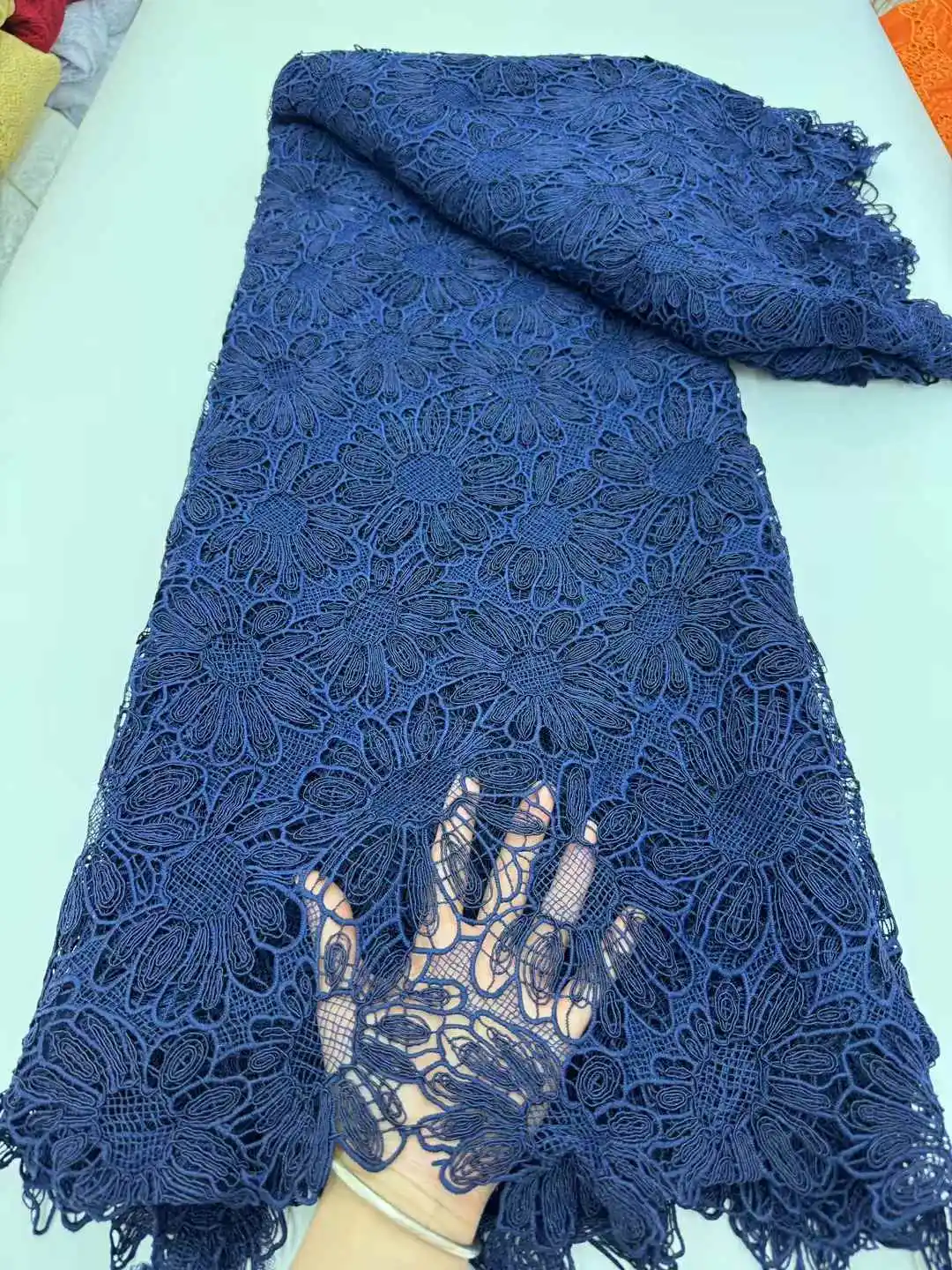 

African Milk Silk Mesh Lace with Sequins 2025 French Net Lace Fabric Sewing Embroidered Lace Tulle Nigerian Women Wedding Dress