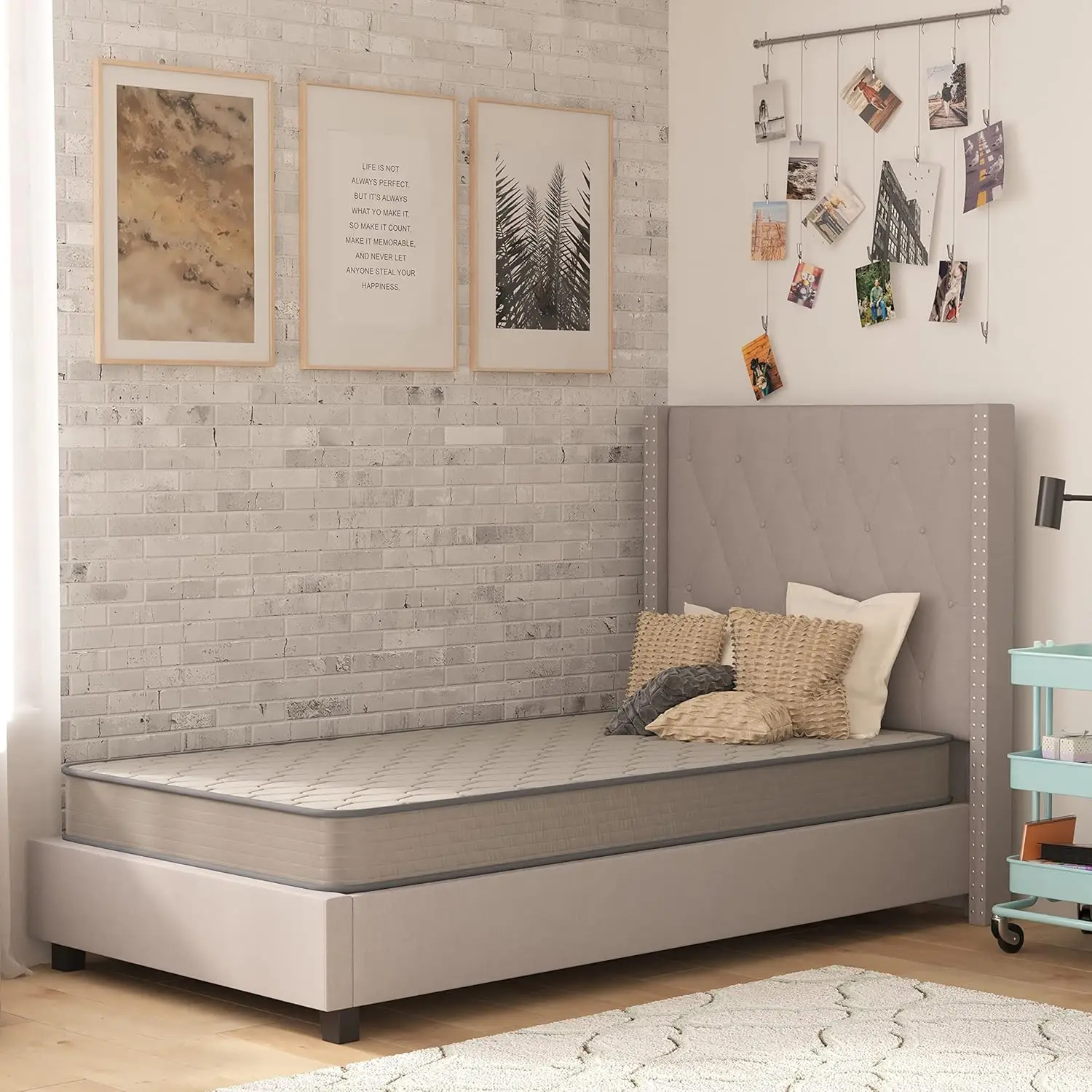 

Twin XL Premium Mattress in a Box 6" Hybrid Innerspring Mattress CertiPUR-US Certified Foam Medium Firm Support Knit Fabric Top