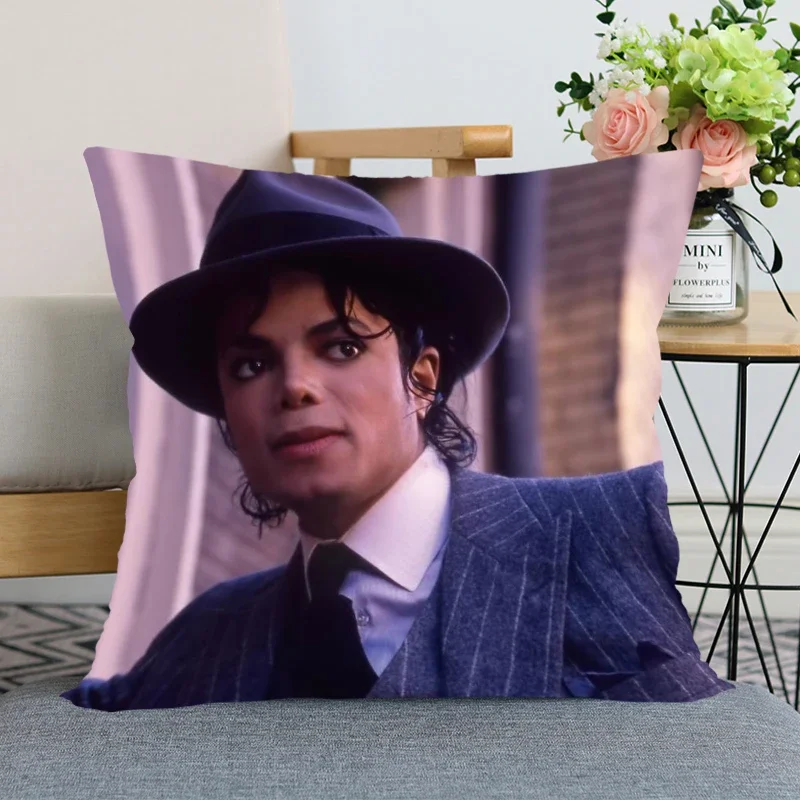 New Arrival Michael Jackson Pillow Cover Bedroom Home Office Decorative Pillowcase Square Zipper Pillow Case Satin Soft Cover