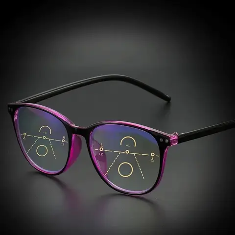 New 3 in 1 Progressive Multifocal Reading Glasses For Women  Eyeglasses Easy To Look Far and Near +1.0 To +4.0