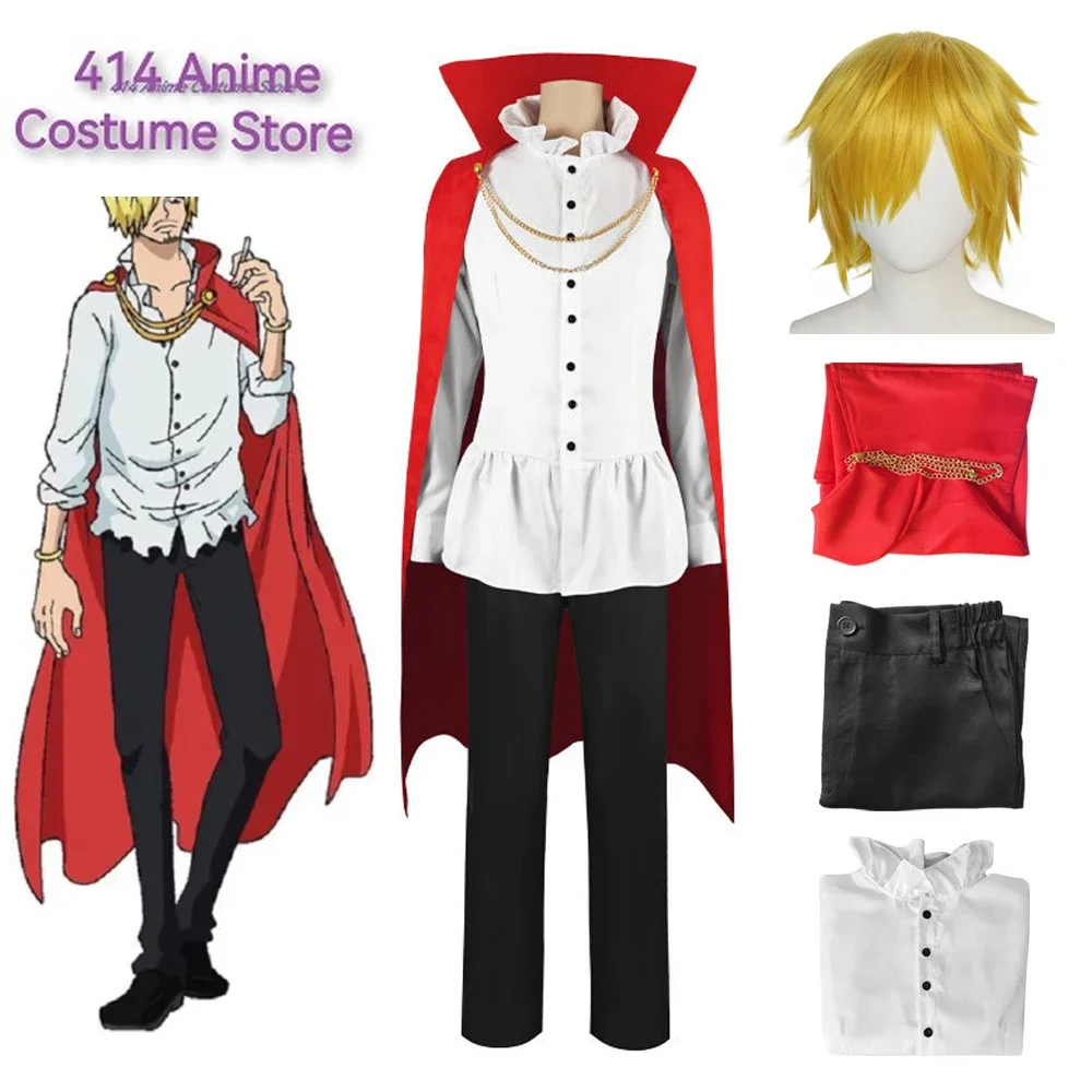 Anime Cake Island Incident Vinsmoke Sanji Cosplay Costume Wig Halloween Christmas Party Uniform Man Woman Adult Suit