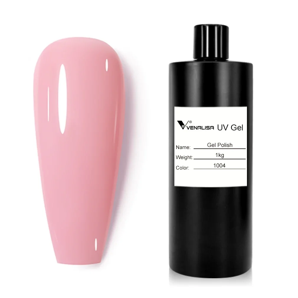 

# 1004 Желейный телесный розовый гель-лак для ногтей Venalisa, сырье, 1 литр, заправка, большой объем, замачиваемый УФ-светодиодный строительный гель