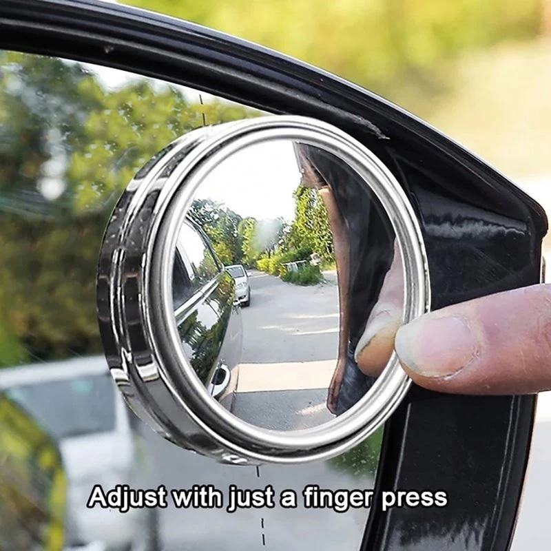 High Quality 2Pcs Clear Convex Wide Angle 360 Rotatable Blind Spot Mirror Adjustable Visibility Vehicle Driving Safety Parts