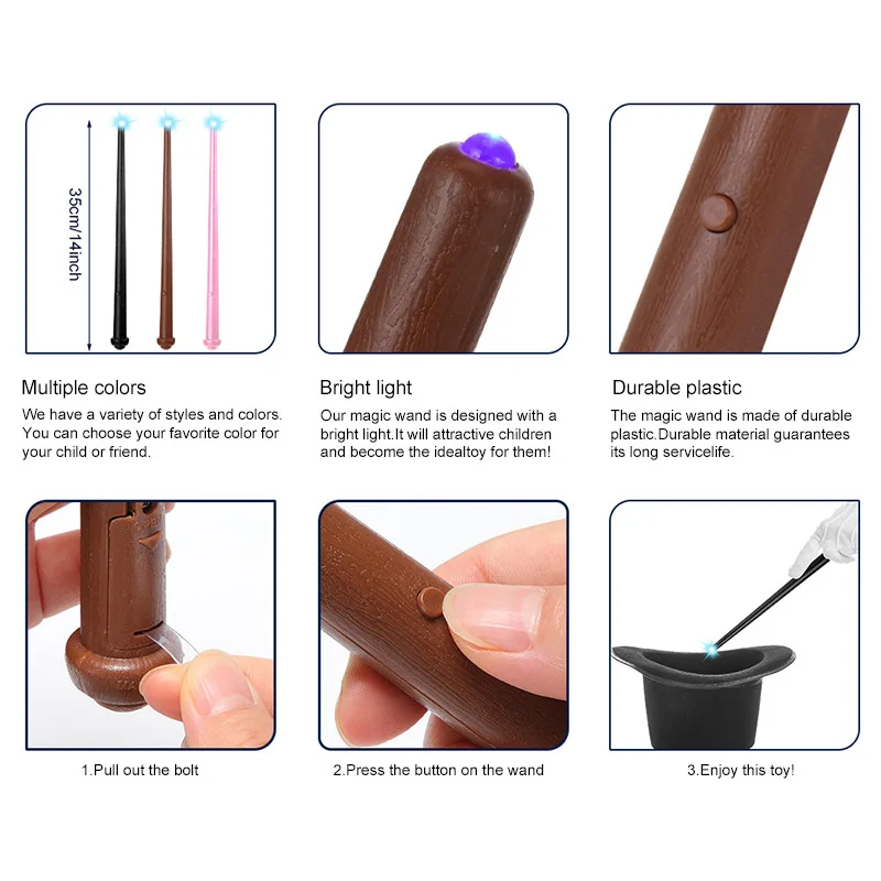 1/2 قطعة عصا سحرية للأطفال لعبة صوت مضيئة معالج الساحرة يده عصا سحرية عصا تأثيري الدعائم حفلة الهالوين هدية TMZ