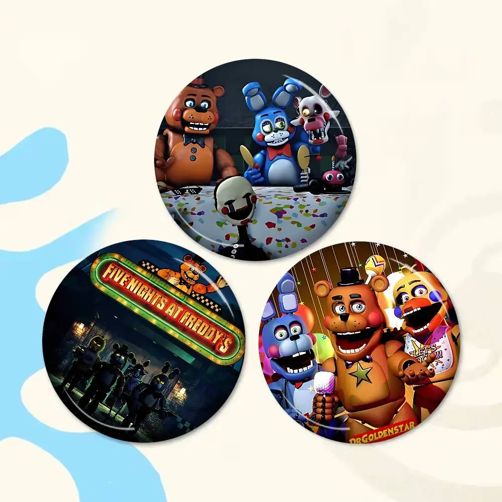 F-FNAF Five-nights-At-Freddys Customizable Soft Button Pin For Women Creative Jewelry Funny Badge Cartoon Lover Hat