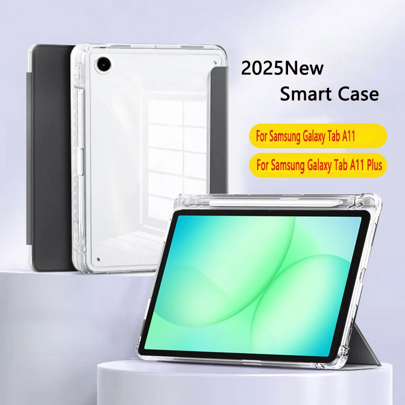 

Чехол для Samsung Galaxy Tab A11 8,7 дюйма 2025 SM-X130 с держателем для ручек, тройная подставка для планшета Funda A11+/Plus 11 дюймов SM-X230