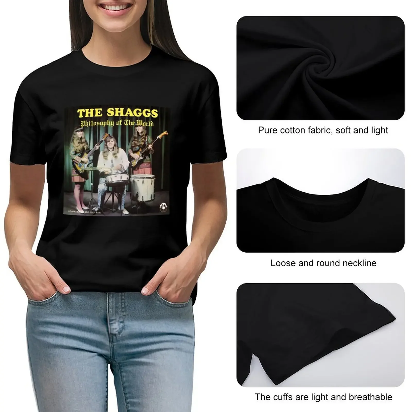 The Shaggs Band Shirt| Philosophy Of The World Concert Tee T-Shirt customizeds blacks cute clothes t-shirts for Women cotton