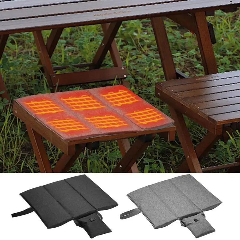 6 Heated Areas Camping Chair USB Heated Cushion 3 Speed Heating Seat Cushion Winter Seat Warmer Cover For Outdoor Travel fishing