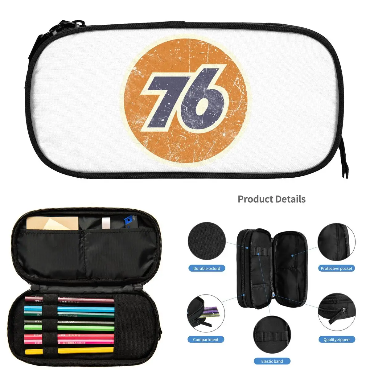 

Винтажные пеналы Oil Union 76 для студентов, подарки, коробка для ручек, сумка для карандашей, большая сумка для хранения карандашей, держатель для ручек