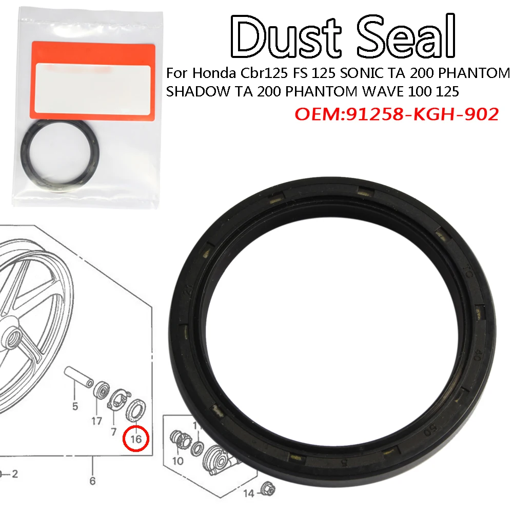 Front Wheel Dust Seal For Honda Cbr125 FS 125 SONIC TA 200 PHANTOM SHADOW TA 200 PHANTOM PHANTOM200 WAVE 100 WAVE 125 RS 125