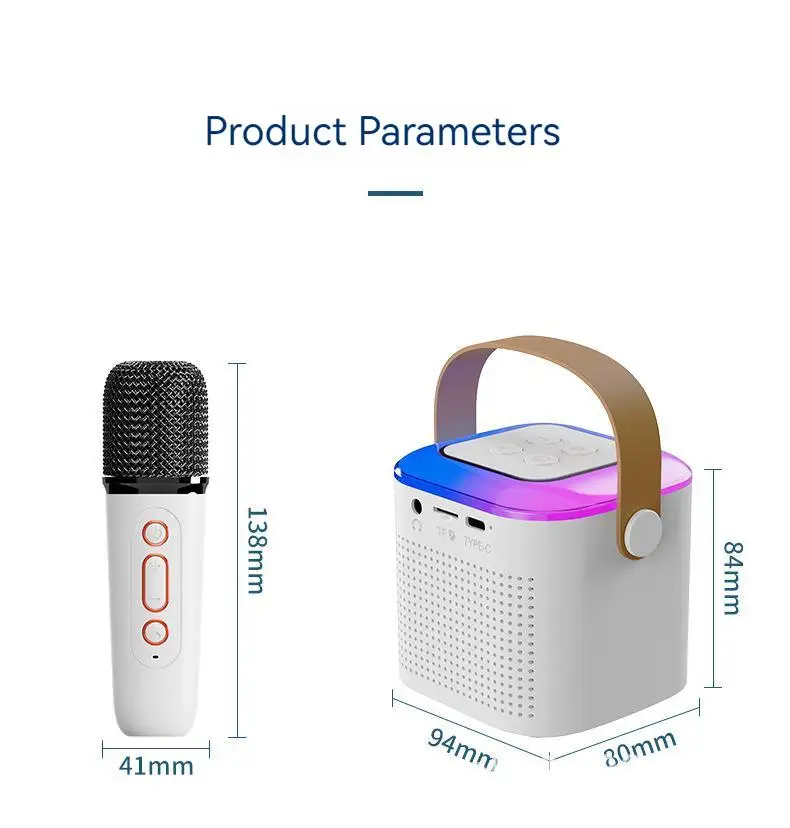 NEWMSNR Macchina per karaoke domestica per adulti e bambini Subwoofer Sistema di altoparlanti Bluetooth portatile con lettore musicale con microfono wireless 2025