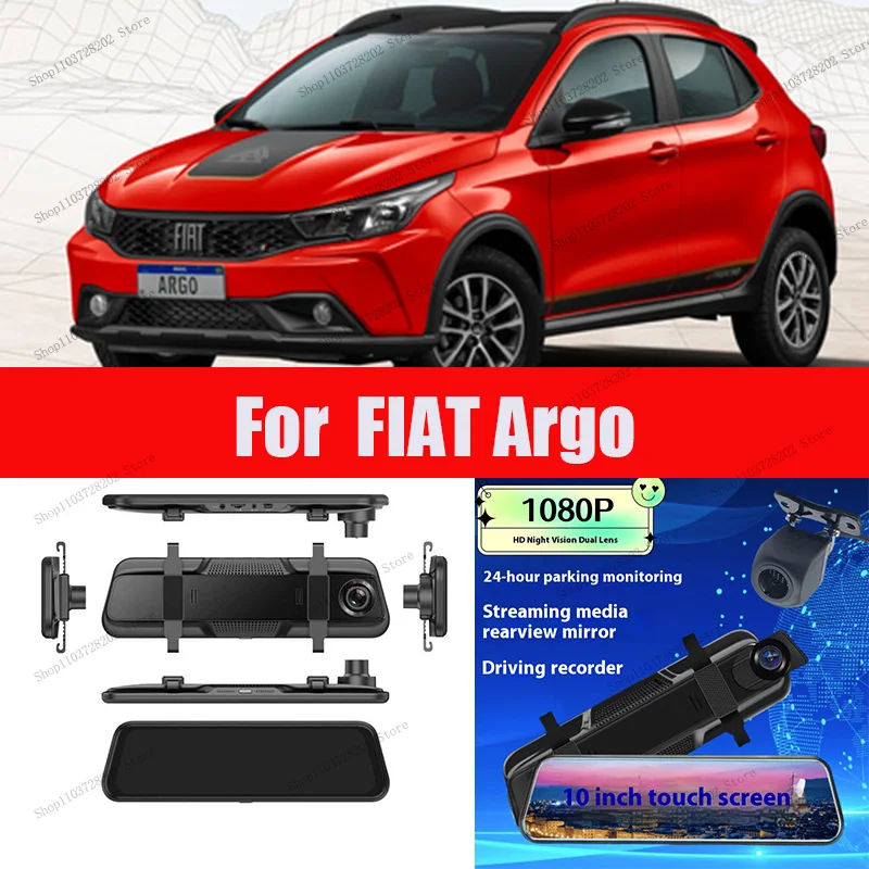 

For FIAT Argo 4K WIFI GPS Car Dvr Mirror Dash CamDual Lens Dashcam Drive Recorder Stream RearView Mirror IPS Screen Camera