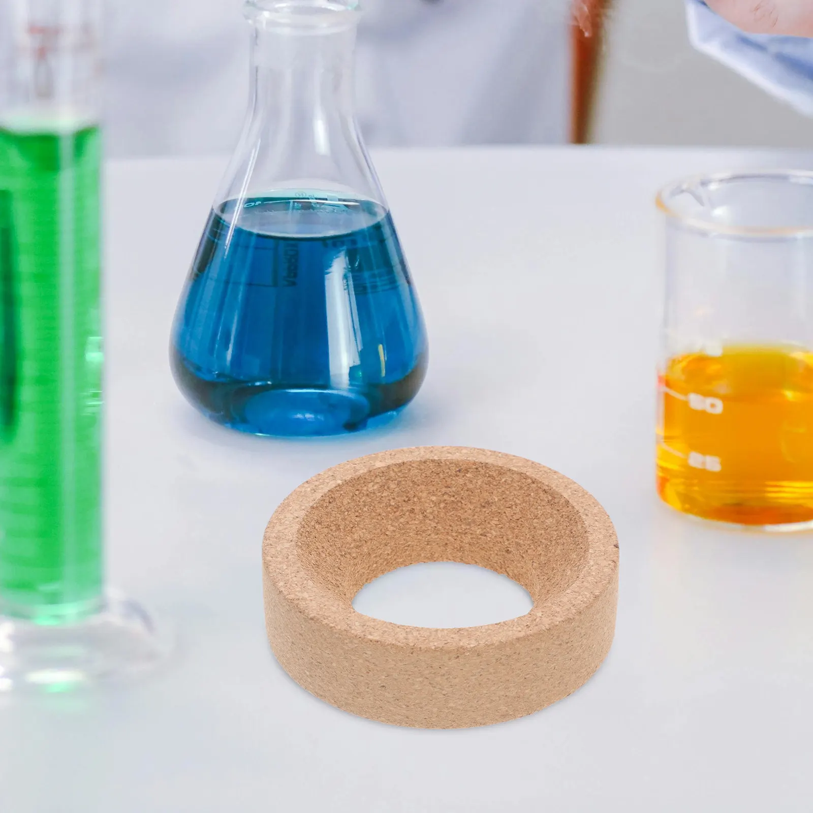Cork Flask Stand for Round Bottom Flasks Laboratory Supplies Antislip Cushioning Protection Lab Flask Support Cork Ring Holder view 2