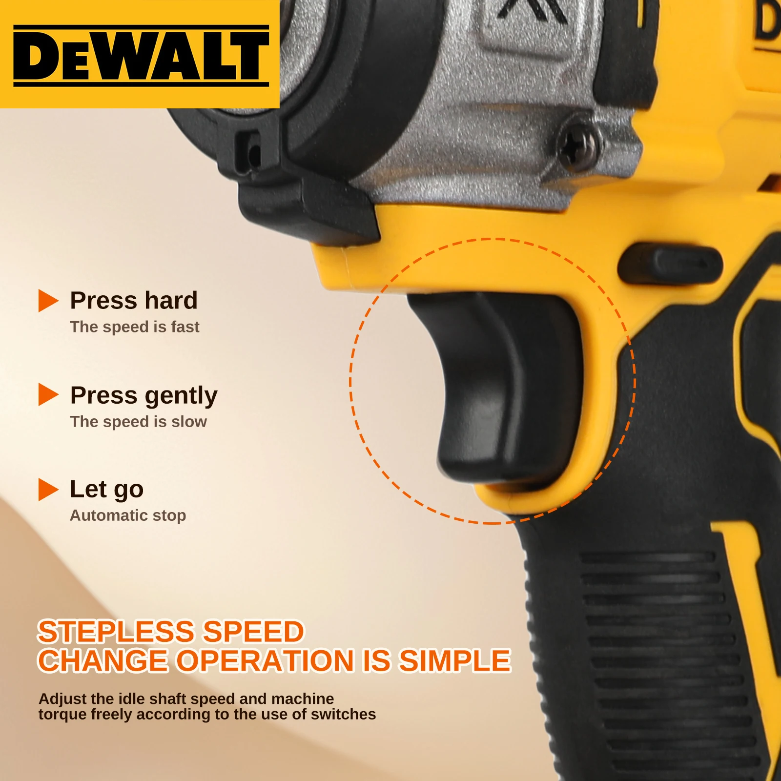 ブラシレスインパクトレンチ 高トルクコードレス電動工具 車の修理/建設に適しています デウォルト20Vバッテリー対応