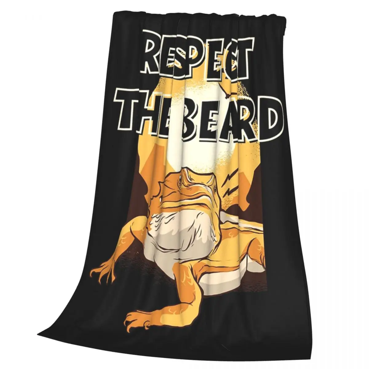 Respect The Beard Bearded Dragons Blanket Soft Warm Flannel Throw Blanket Cover for Bed Living room Picnic Travel Home Sofa