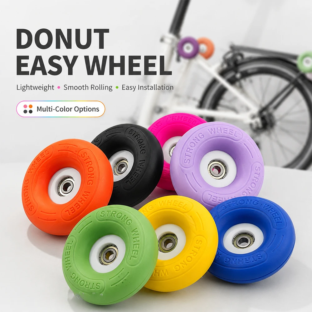 Brompton-Adapter für Little Brompton, National Bike, modifiziertes Zubehör, Donut Easy Spin Wheel 75mm farbiges leises Schieberad – Detail 1