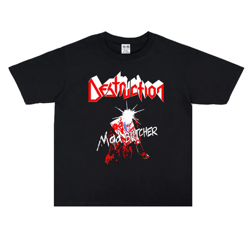 German Thrash Metal Speed Rock Destruction Band Print T-Shirt Short Sleeve Loose Women's Shirt