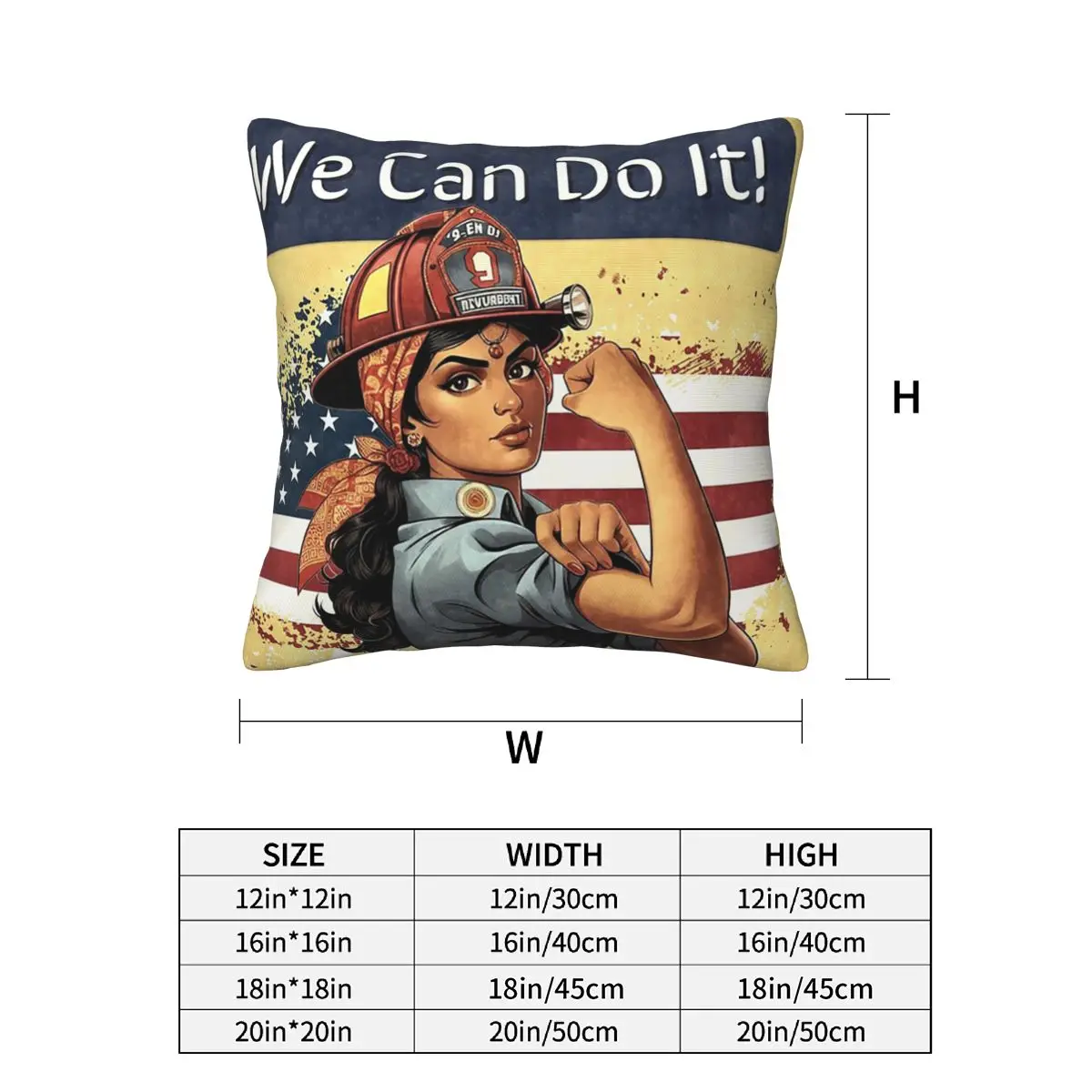 Rosie The Riveter We Can Do It! 2.0 Empowered Service 2 pcs Square Pillowcase Pillow Cover Cushion Decor Comfort Throw Pillow