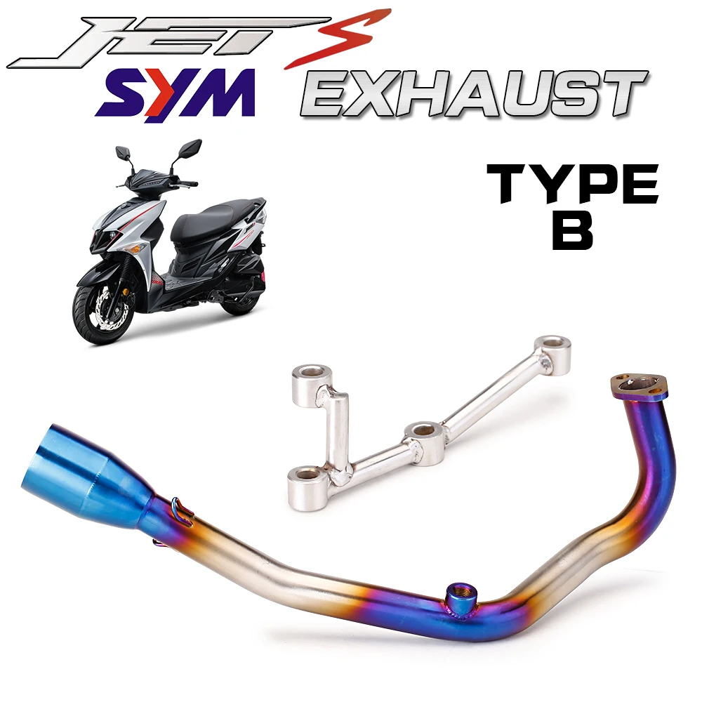 Best Quality Stainless Steel SYM JETS 125 Full Set Exhaust Muffler Middle Link Pipe For SYM JETS 125