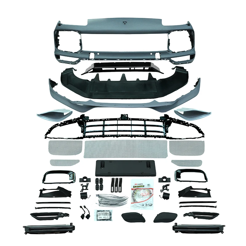 

1 Set for Cayenne 2007-2010 Upgrade 9Y0 Turbo +TKT Front Bumper Front Lip