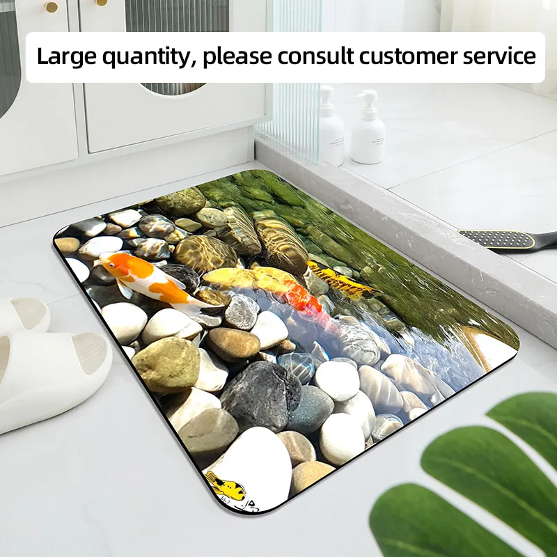 Diatom mud super absorbent bathroom bathroom pedal kitchen oil absorption foot pad door living room floor mat balcony rug