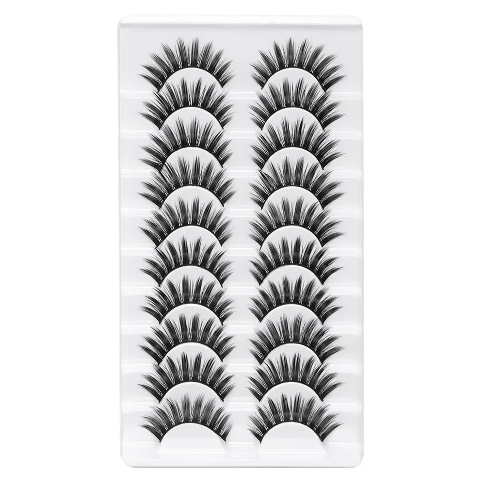 Faux cils entiers naturels longs faits à la main, sans cruauté, pour un maquillage spectaculaire des yeux, outils d'extension de cils