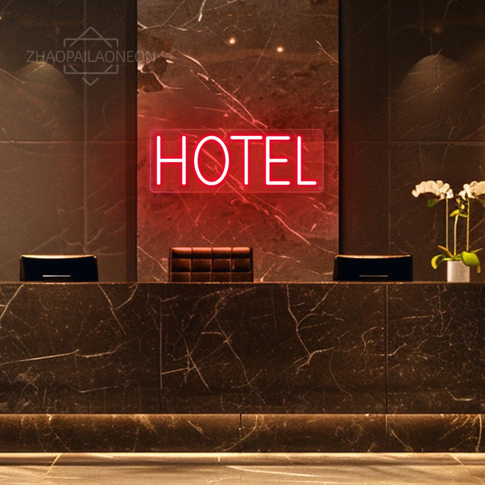 Hotel Neon Led Sign Room Bedroom Motel Wall Decoration Hotle Neon Light Business Signboard Open Sign Motel Neon Lamps USB