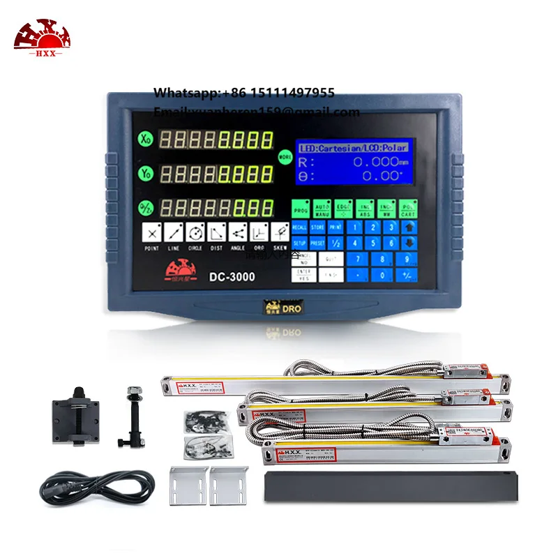 high quality lcd display 3 axis digital readout hxx dro DC-3000 and 1u ttl grating ruler for machine tool equipment