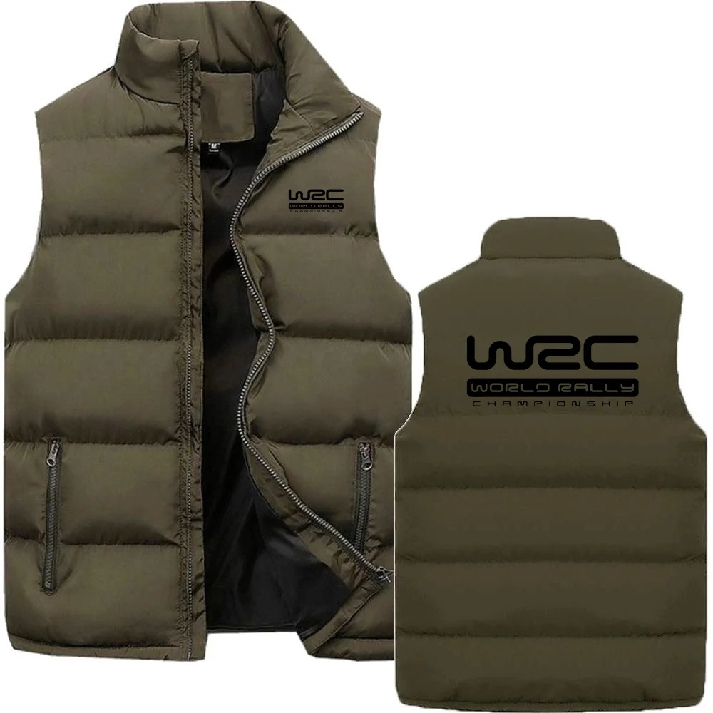 Chaleco de cuello alto para hombre, campeonato Mundial de Rally WRC, cálido, informal, con cremallera, chaleco de plumas sólido, chaqueta sin mangas