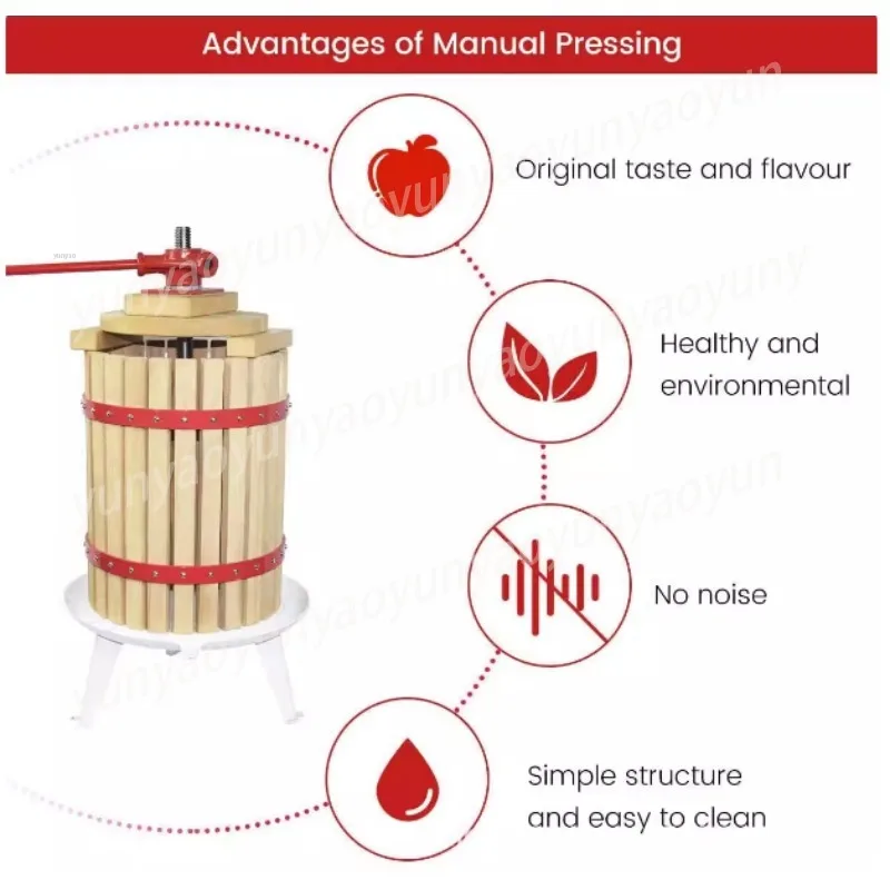 6L/1.6 Gallon Manual Basket Press Apple Grape Fruit Wine Making Equipment