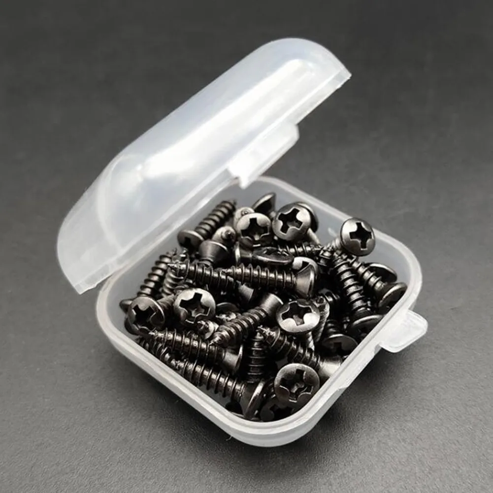 50Pcs Guitar Pickguard Screws With Box For ST Electric Guitar Bass Metal Pick Guard Scratchplate Screws Bolts Set Accessories