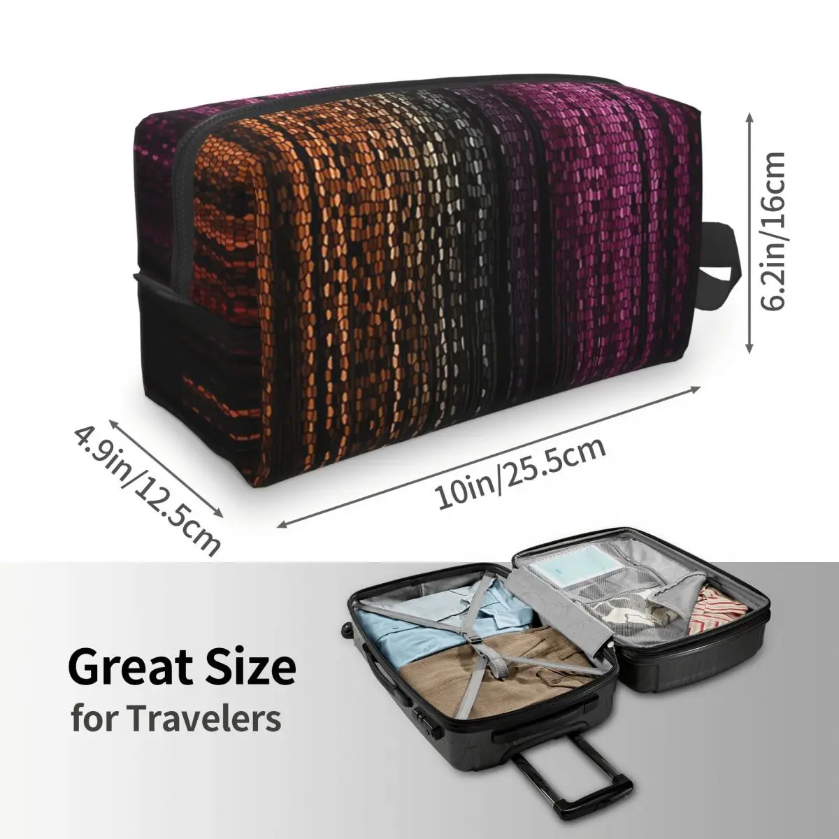 Faux Glitter Rainbow Pride Flag LGBT Gay Lesbian Makeup Bag Cosmetic Storage Dopp Kit Toiletry Cosmetic Bag for Women Beauty