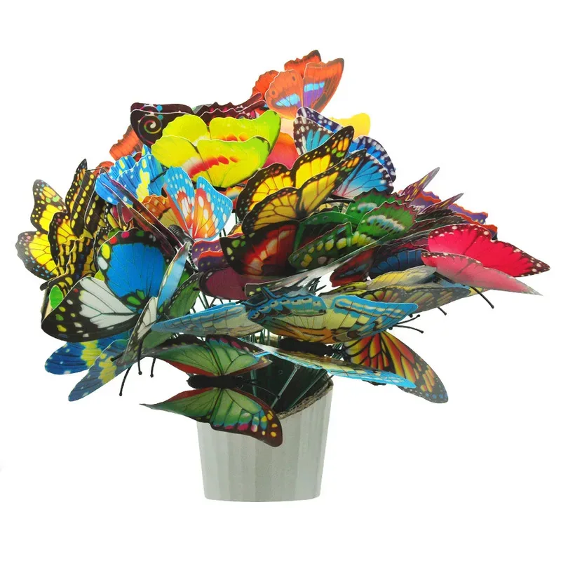5/10/20/30pcs Outdoor Waterproof Glowing Butterfly Ground Stakes For Yard Lawn Decoration, Luminous Butterfly Ornaments Durable