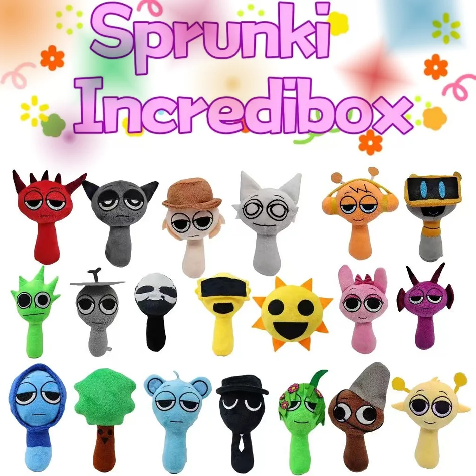 Horror Game Sprunki Plush Toys Oren Raddy Vineria Fun Bot Mr Sun Plushie Doll Incredibox Stuffed Pillow Christmas Decorations