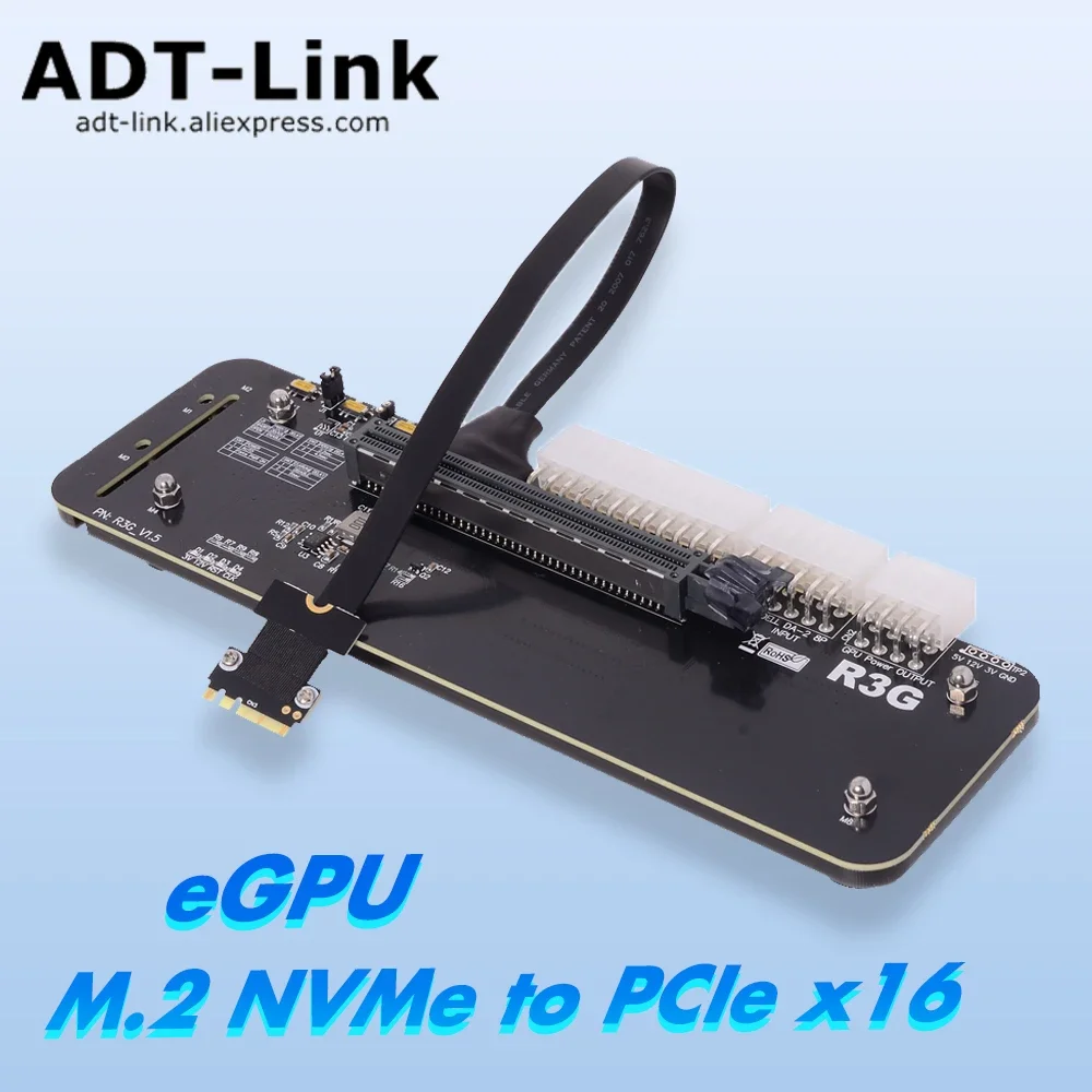 ADT M.2 NVMe NGFF Mini PCIe X4 EGPU Adapter Thunderbolt 3/4 External Laptop Graphics Card PCIe X16 Full Speed Compatible