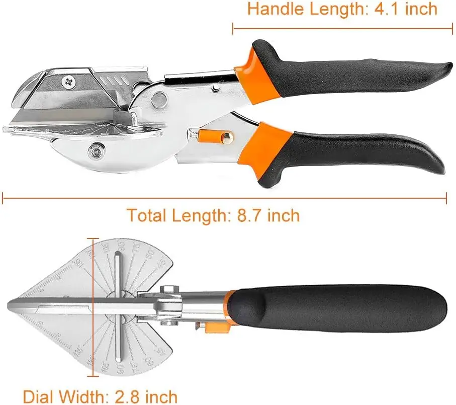 Angle Shear 45-135 Degree Miter Cutter Hand Shear Mitre Scissor Siding Wire Duct Cutter PVC PE Plastic Pipe Hose Scissors Cutter
