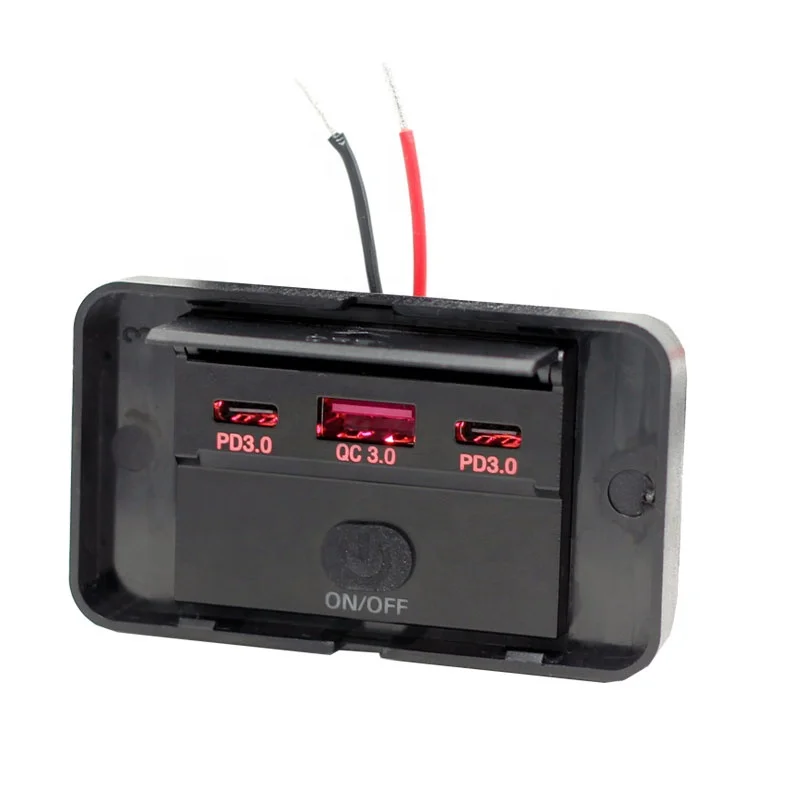 

Модифицированное автомобильное зарядное устройство для автобуса, быстрое зарядное устройство для сотового телефона, двойной PD C Type+ USB QC 3.0, 3-портовые автомобильные аксессуары для грузовиков и автобусов