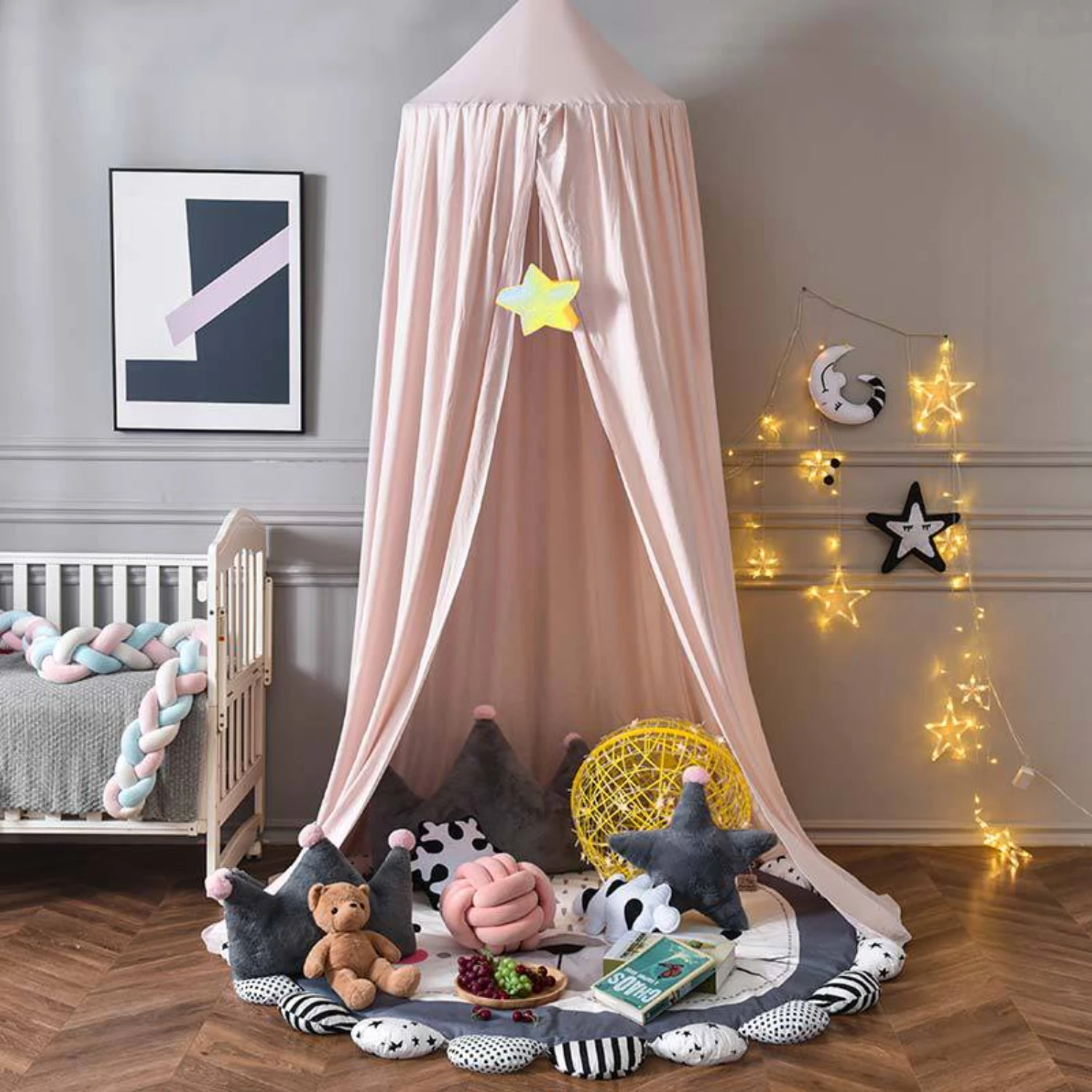 Experience Sweet Dreams in your Luxurious and Enchanting Magical Haven with this captivating Baby Canopy Curtain, transforming y