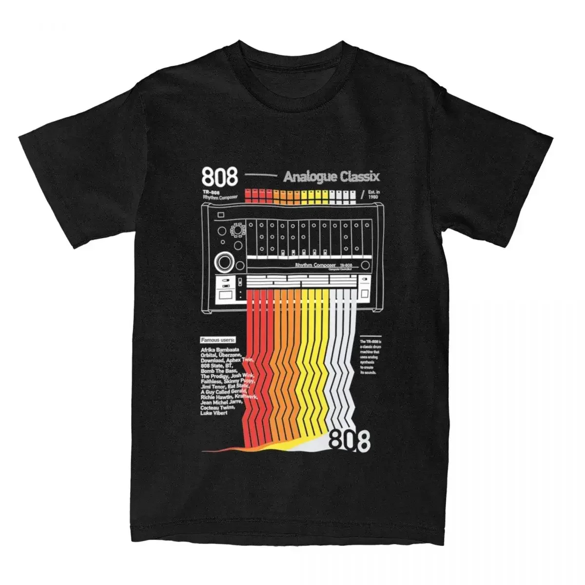 

2024 new Men Women Roland TR-808 303 909 TR 808 Musical Fashion Pure Cotton Vintage Classic O-Neck Large Size