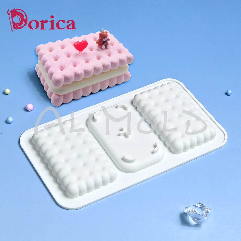 Rectangle Square Heart Shape Cookie Silicone Mousse Mold Pastry Chocolate Mold Dessert Cake Decorating Bakeware DIY Candle Mould