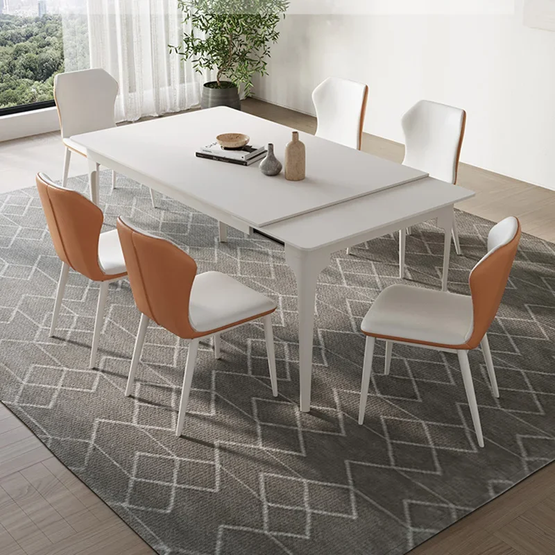 طاولة القهوة القابلة للتمديد صالون الرخام فندق غرفة الطعام طاولة المطبخ عشاء وحدة التحكم Juegos De Comedor طاولة طعام قابلة للطي #2