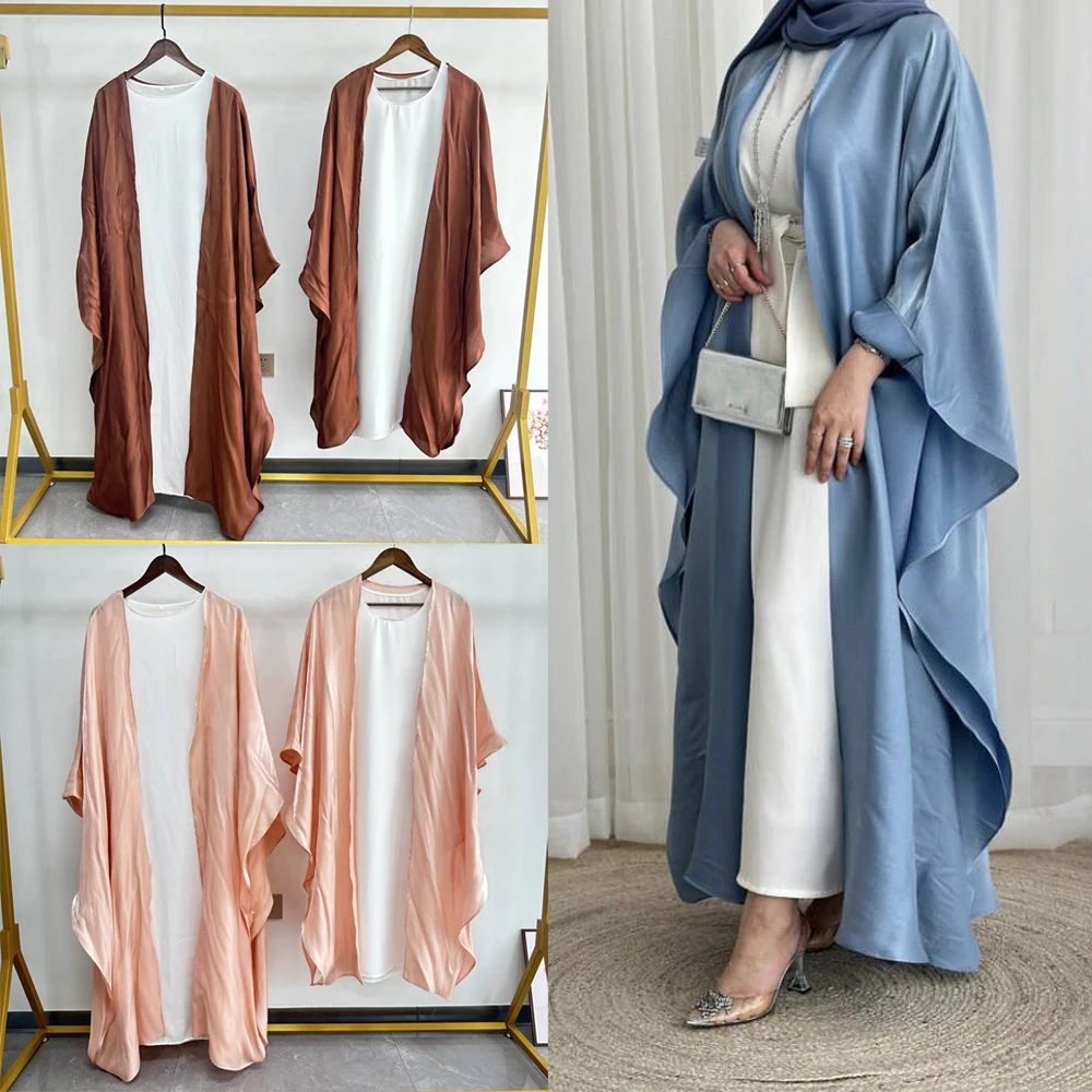 

Two Piece Set Dress Muslim Women Mommy Kids Girls Matching Sets Abaya Musulman Jalabiya Kebaya Open Abayas Kaftan Robe Vestidos
