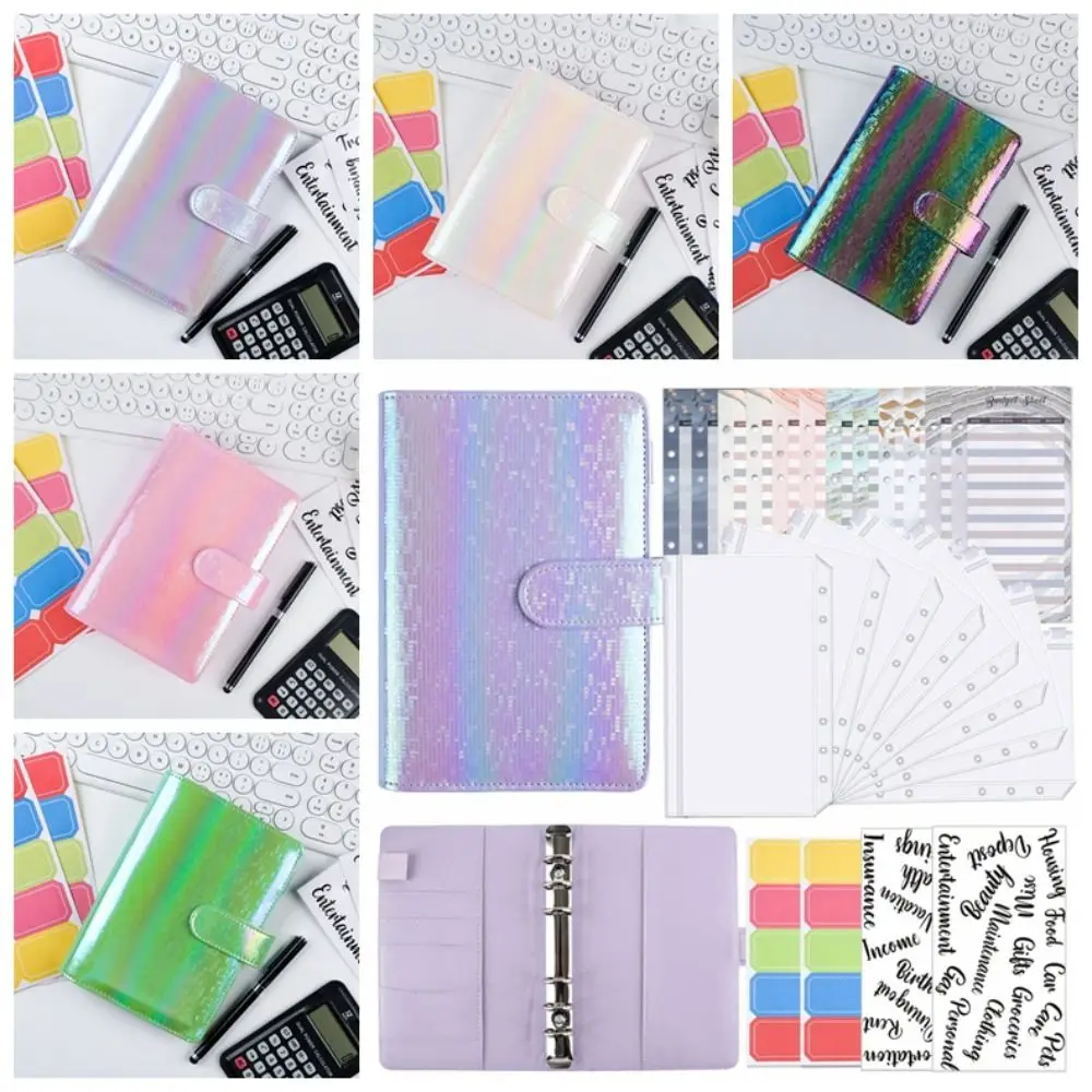 Loose-leaf A6 Money Budget Planner Binder Creative Fashionable Cash Envelopes Colorful Waterproof Hand Ledger Notebook