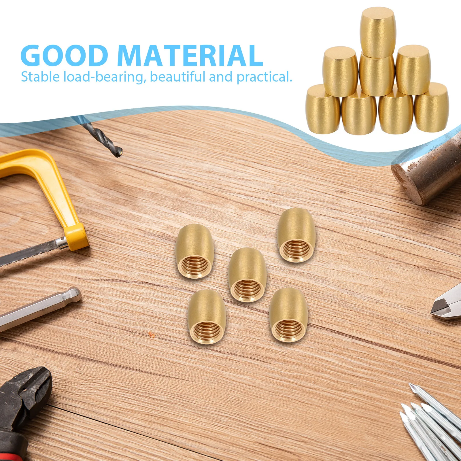 8Pcs Brass Decorative Furniture Feet Elegant Conical Polished Legs for Wooden Boxes Trays Display Stands Craft Projects Leveling