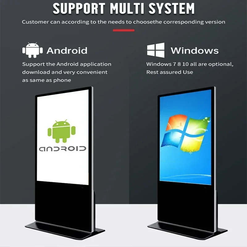 KINGONE Quiosque de pôster digital com tela sensível ao toque para TV LCD de 55 polegadas