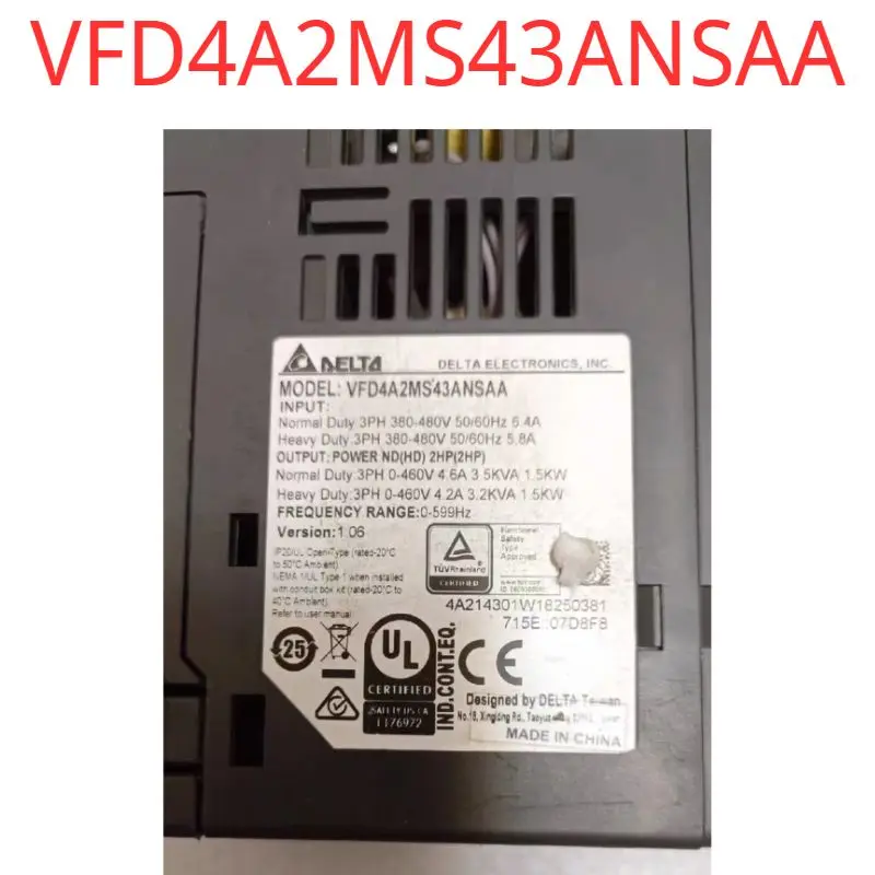 Imagem -03 - Teste de Segunda Mão ok Inversor Ms300 Vfd4a2ms43ansaa 15kw 380v