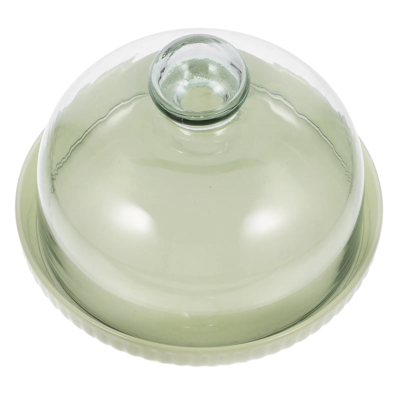 Dessert Display Tray with Clear Glass Dome Cake Serving Platter Food Safe Easy Clean Versatile for Bakery Wedding Party Events